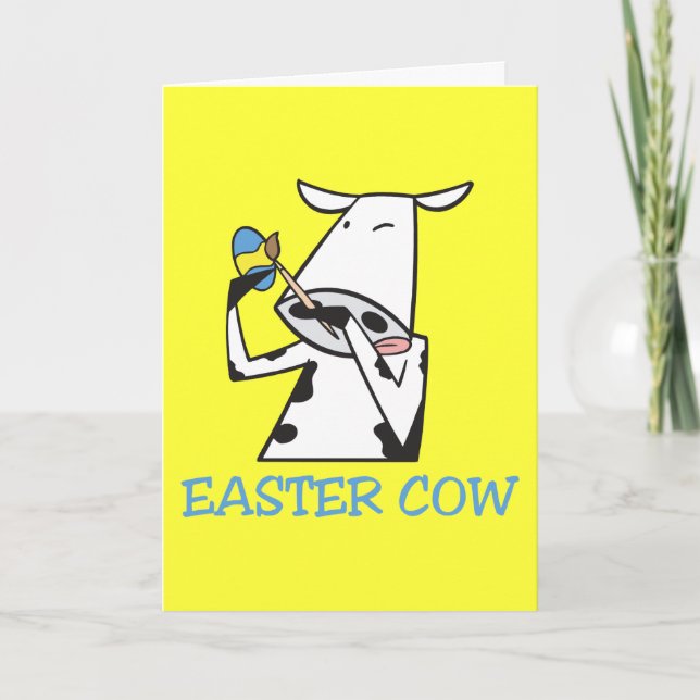 Easter Cow Holiday Card (Front)