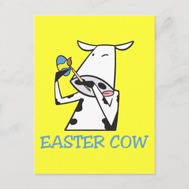 Easter Cow Holiday Postcard (Front)