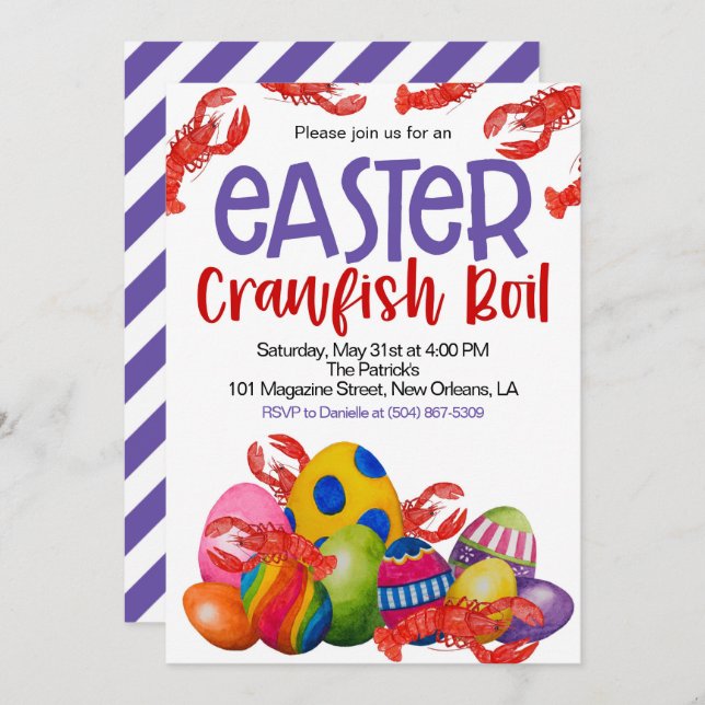 Easter Crawfish Boil Invitation (Front/Back)