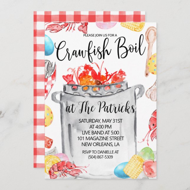 Easter Crawfish Boil Invitation (Front/Back)