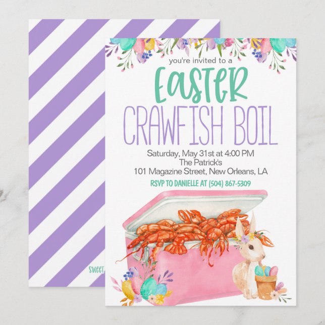 Easter Crawfish Boil Invitation (Front/Back)