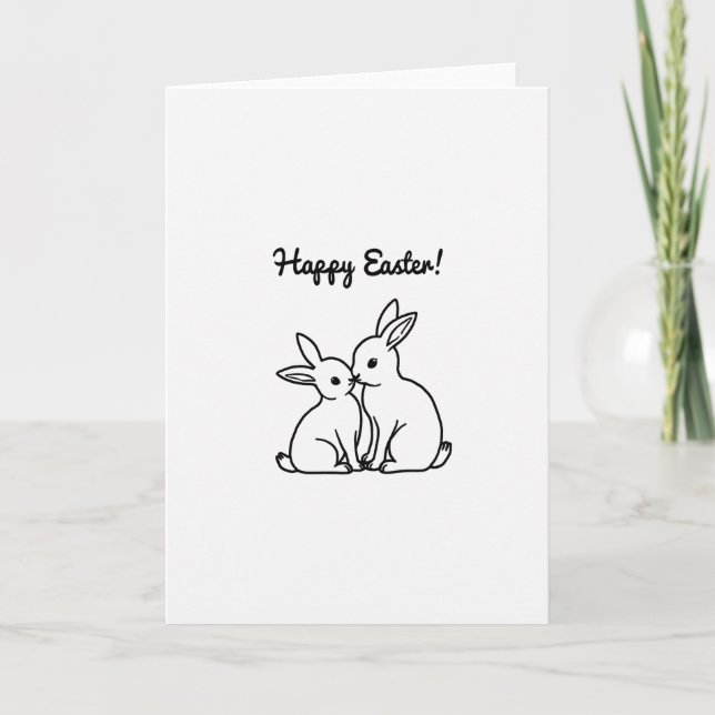 Easter Creatures Line Art Card (Front)