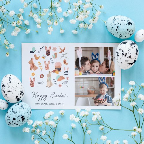 Easter Critters Personalized Photo Holiday Card