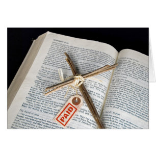 Easter cross and price tag on Bible