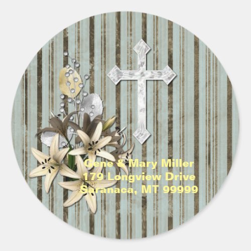 Easter Cross Easter Classic Round Sticker