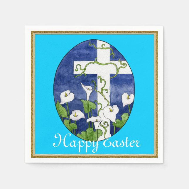 Easter Cross Holiday paper napkins (Front)