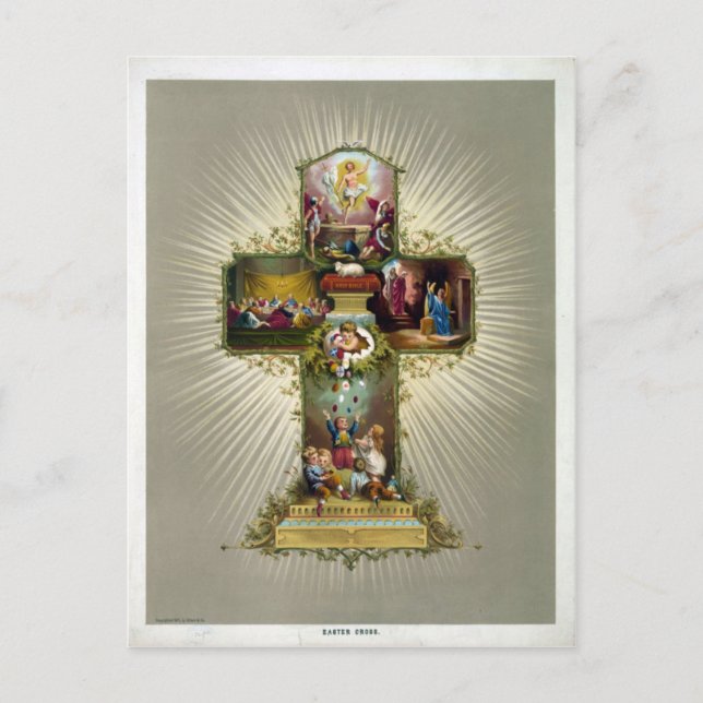 Easter Cross Holiday Postcard (Front)