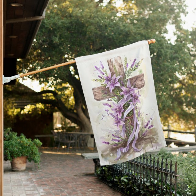 Easter Cross House Flag (In SItu)