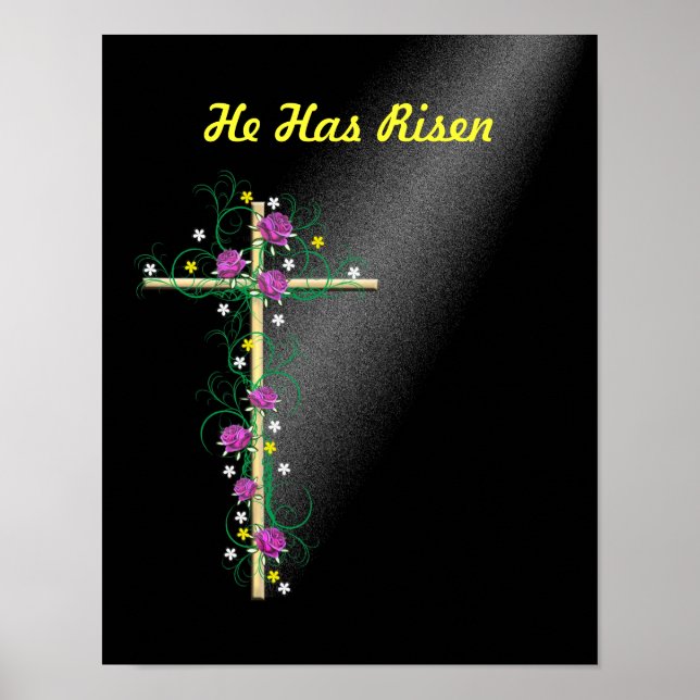 Easter Cross Jesus Resurrection Poster (Front)