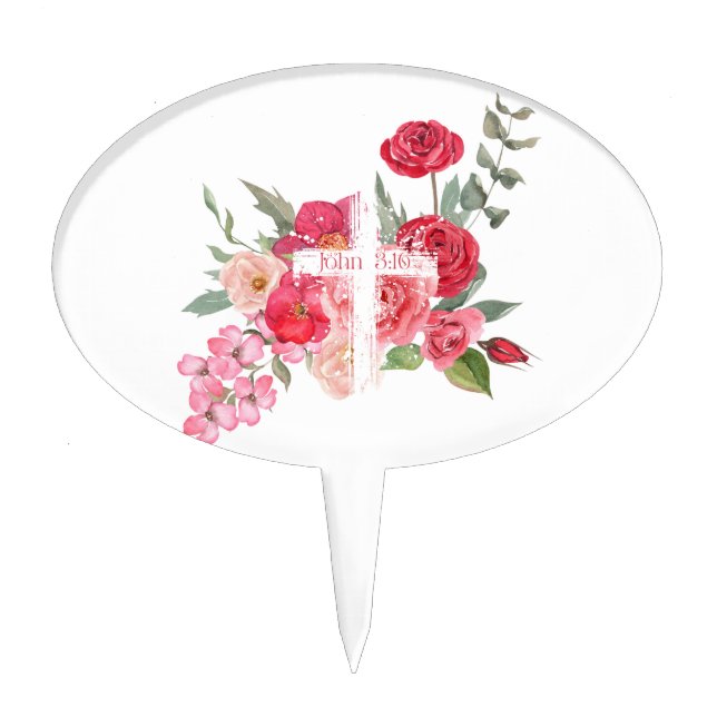 Easter/Cross/John3:16/Jesus Cake Topper (Front)
