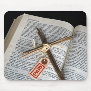 Easter Cross on Bible Mouse Pad