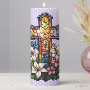 Easter Cross Pillar Candle