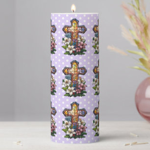 Easter Cross Pillar Candle