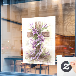 Easter Cross Window Cling