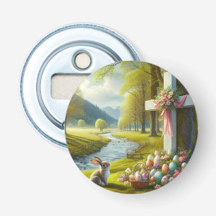 Easter cross with bunny & eggs bottle opener