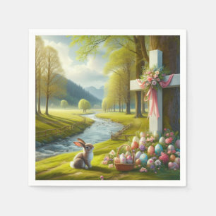 Easter cross with bunny & eggs napkins
