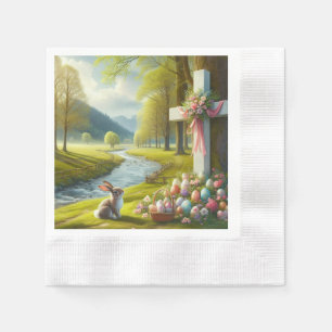 Easter cross with bunny & eggs napkins