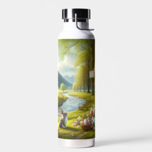 Easter cross with bunny & eggs water bottle