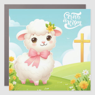 Easter cross with lamb Car Magnet