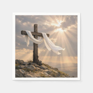 Easter Cross with Shroud at Sunrise Napkins