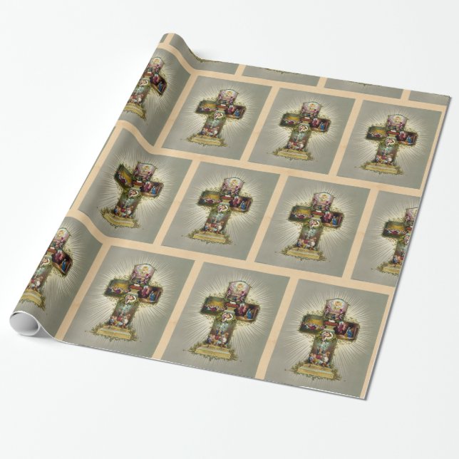 Easter Cross Wrapping Paper (Unrolled)
