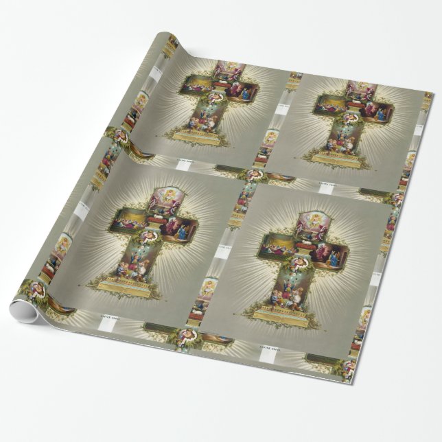 Easter Cross Wrapping Paper (Unrolled)