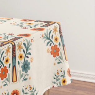 Easter Crosses and Flowers Nordic Pattern Tablecloth