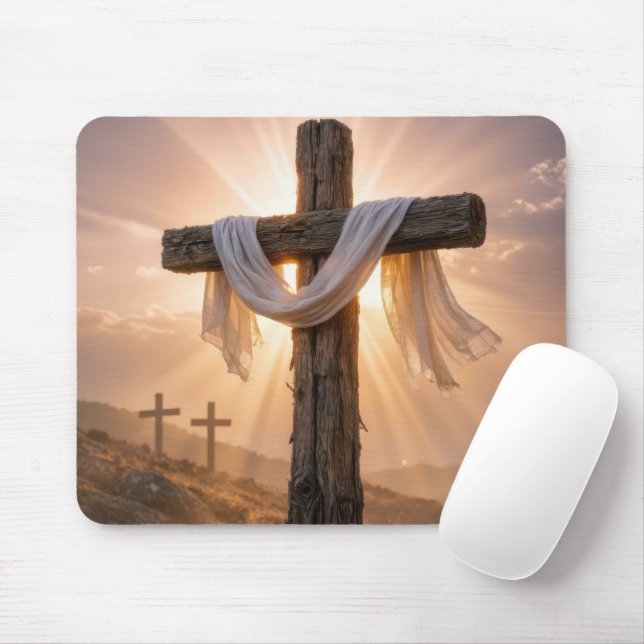 Easter Crosses On a Hill Mouse Pad (With Mouse)