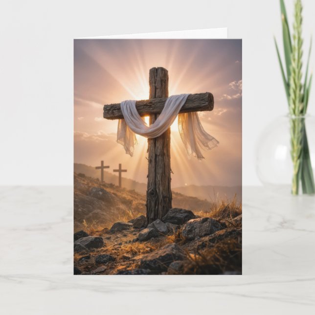 Easter Crosses On a Rocky Hill Card (Front)