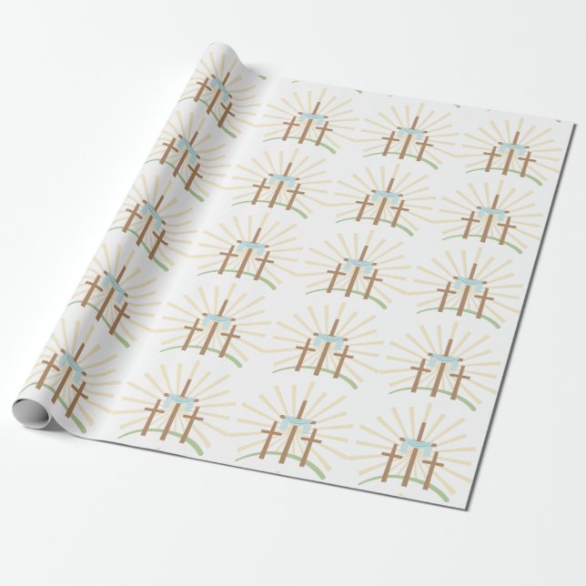 Easter Crosses Wrapping Paper (Unrolled)