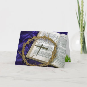 Easter Crown of Thorns and Cross Holiday Card