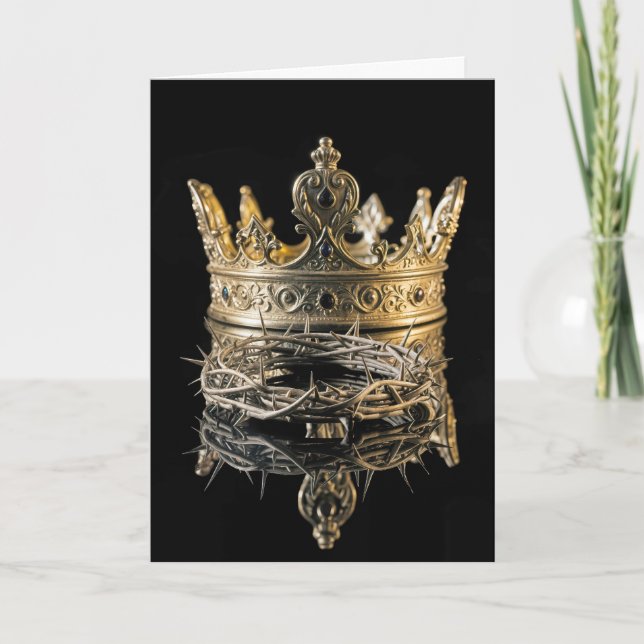 Easter Crown of Thorns With King's Gold Crown Card (Front)