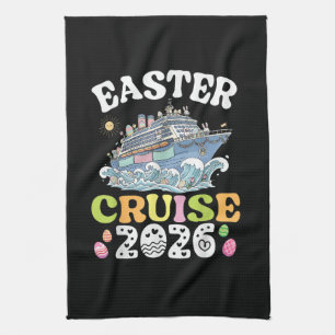 Easter Cruise 2026 Vacation Bunny Ship Spring  Kitchen Towel