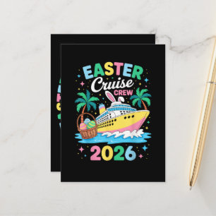 Easter Cruise Crew 2026 Matching Family Vacation Announcement Postcard