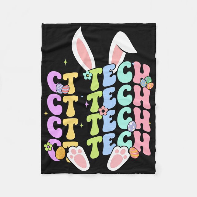 Easter Ct Tech Bunny Ct Tech Easter Day Men Women  Fleece Blanket (Front)