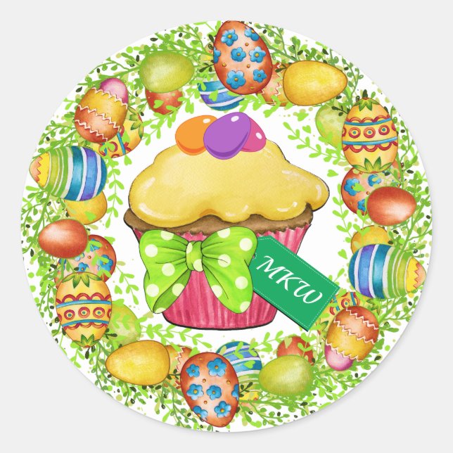 Easter Cupcake Sticker (Front)