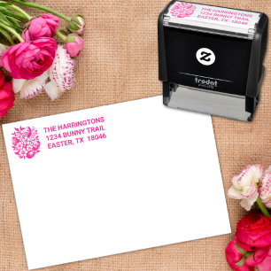 Easter Custom Text Pastel Flowers & Easter Eggs Self-inking Stamp
