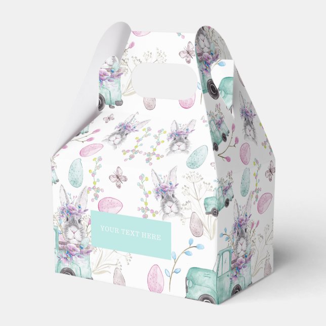 Easter Custom Watercolor elements Favor Boxes (Front Side)