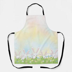 Easter cute bunny and eggs apron