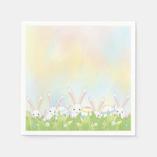 Easter cute bunny and eggs napkins