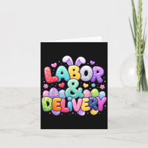 Easter Cute Bunny Egg Nursing Labor And Delivery Card