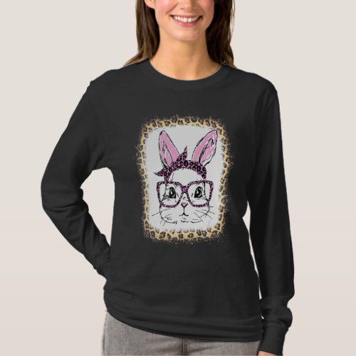 Easter Cute Bunny Face Leopard Glasses Headband Ea T_Shirt
