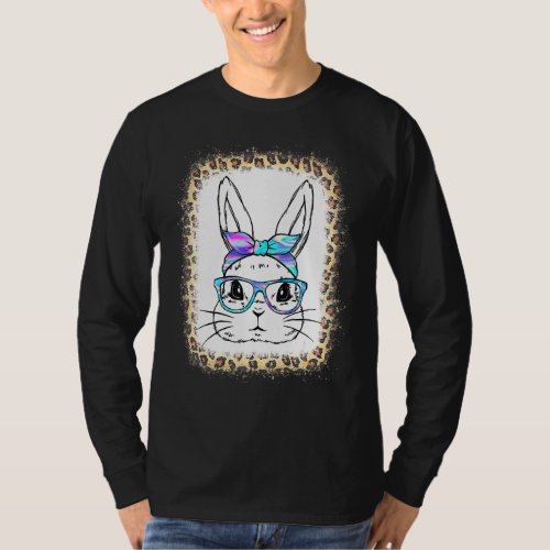 Easter Cute Bunny Face  Leopard Print Glasses East T_Shirt