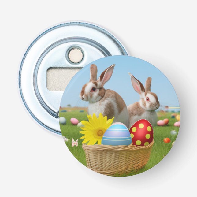 Easter Cute Bunny for a positive mood    Bottle Opener (Front)