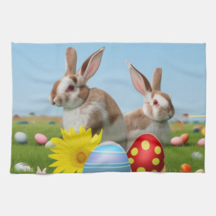 Easter Cute Bunny for a positive mood Kitchen Towel