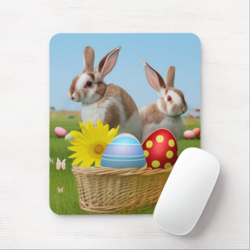 Easter Cute Bunny for a positive mood    Mouse Pad