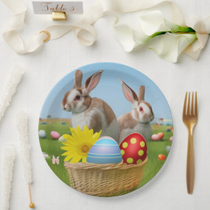 Easter Cute Bunny for a positive mood Paper Plates