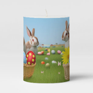 Easter Cute Bunny for a positive mood Pillar Candle