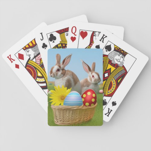 Easter Cute Bunny for a positive mood   Poker Cards