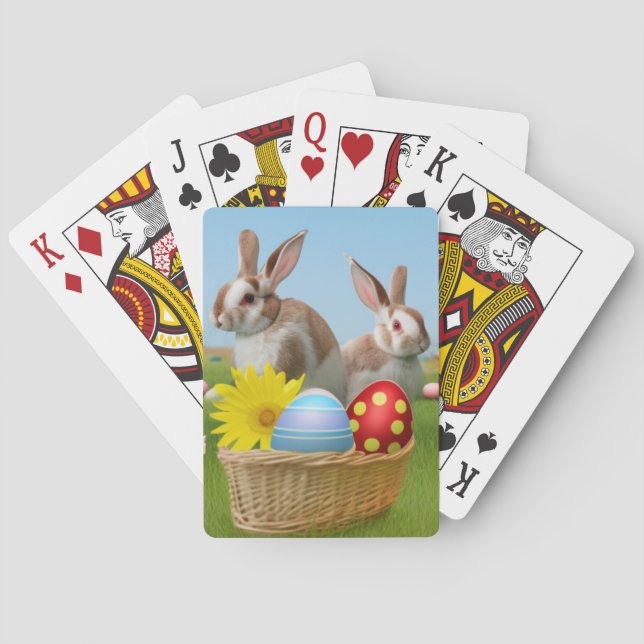 Easter Cute Bunny for a positive mood   Poker Cards (Back)